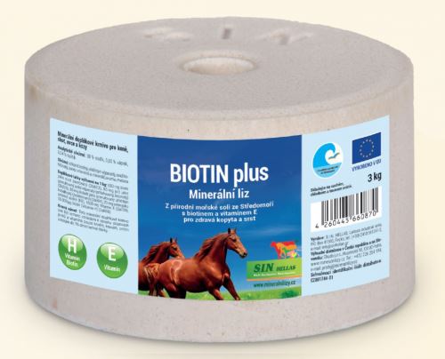 SIN Hellas Biotin plus, minerální liz s biotinem a vitamínem E, balení 3 kg