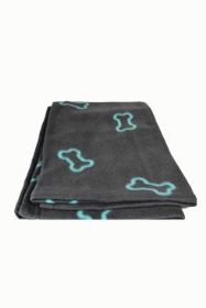 Deka pro psy BEANY šedá a modré kostičky 100x70cm TR