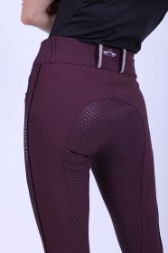 Jezdecké legíny HV Polo Isabell, Full Grip - Dark berry (4)