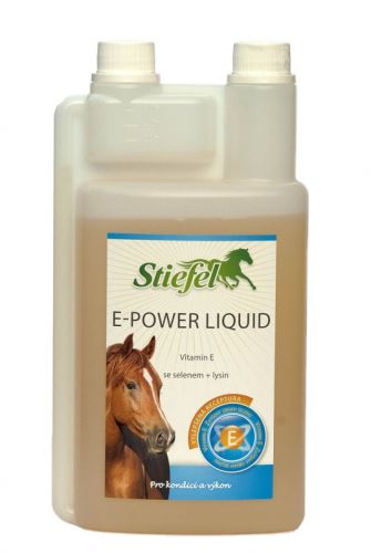 Stiefel E-Power liquid, pro výkon a kondici, pro chovné klisny a hřebce, láhev s dávkovačem 1 l