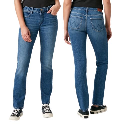 Westernové wrangler jeans Air Blue straight dámské